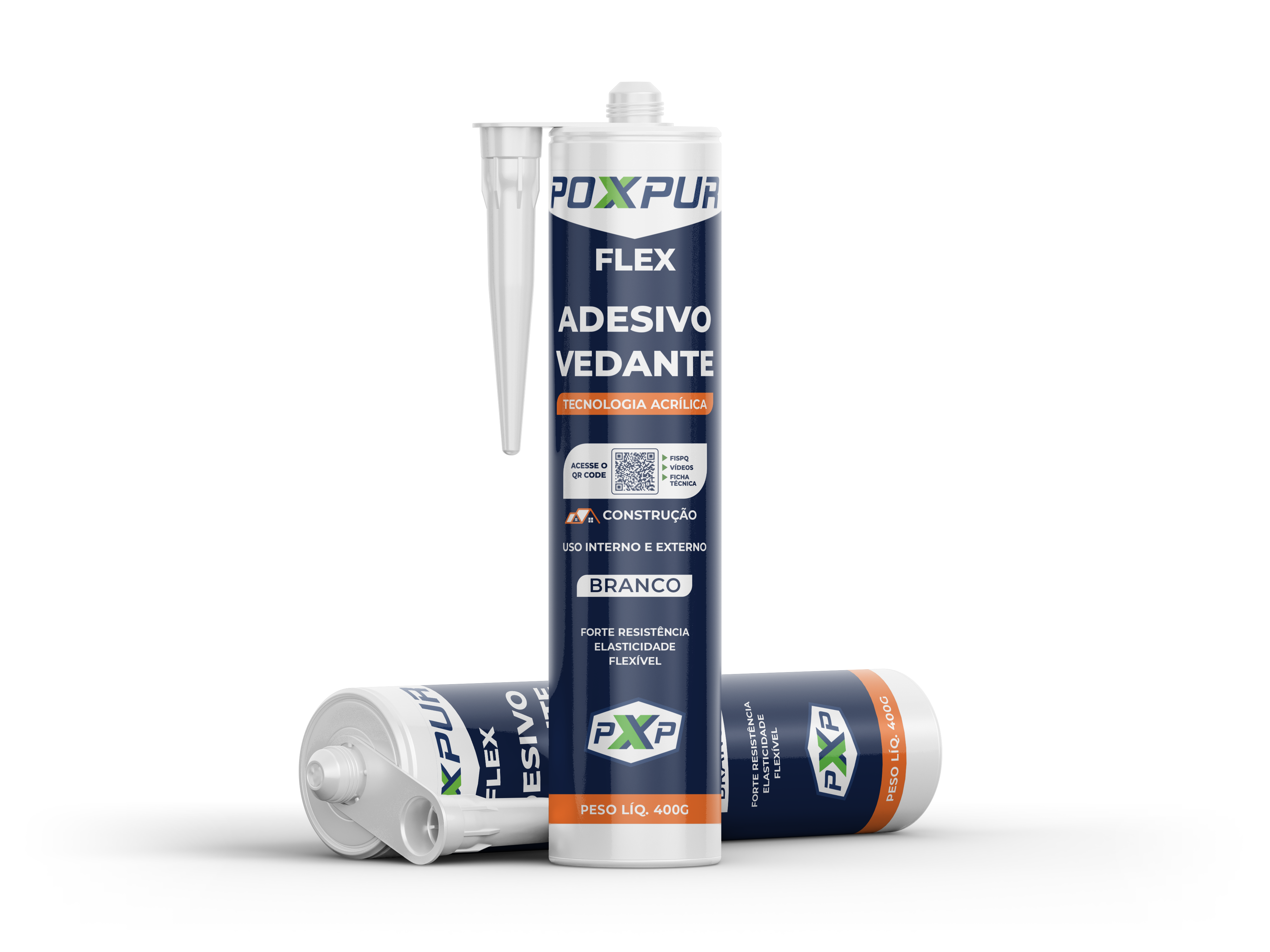 Adesivo Selante PU Poxpur Vedante Gesso Esquadrias Metal Concreto - 400g