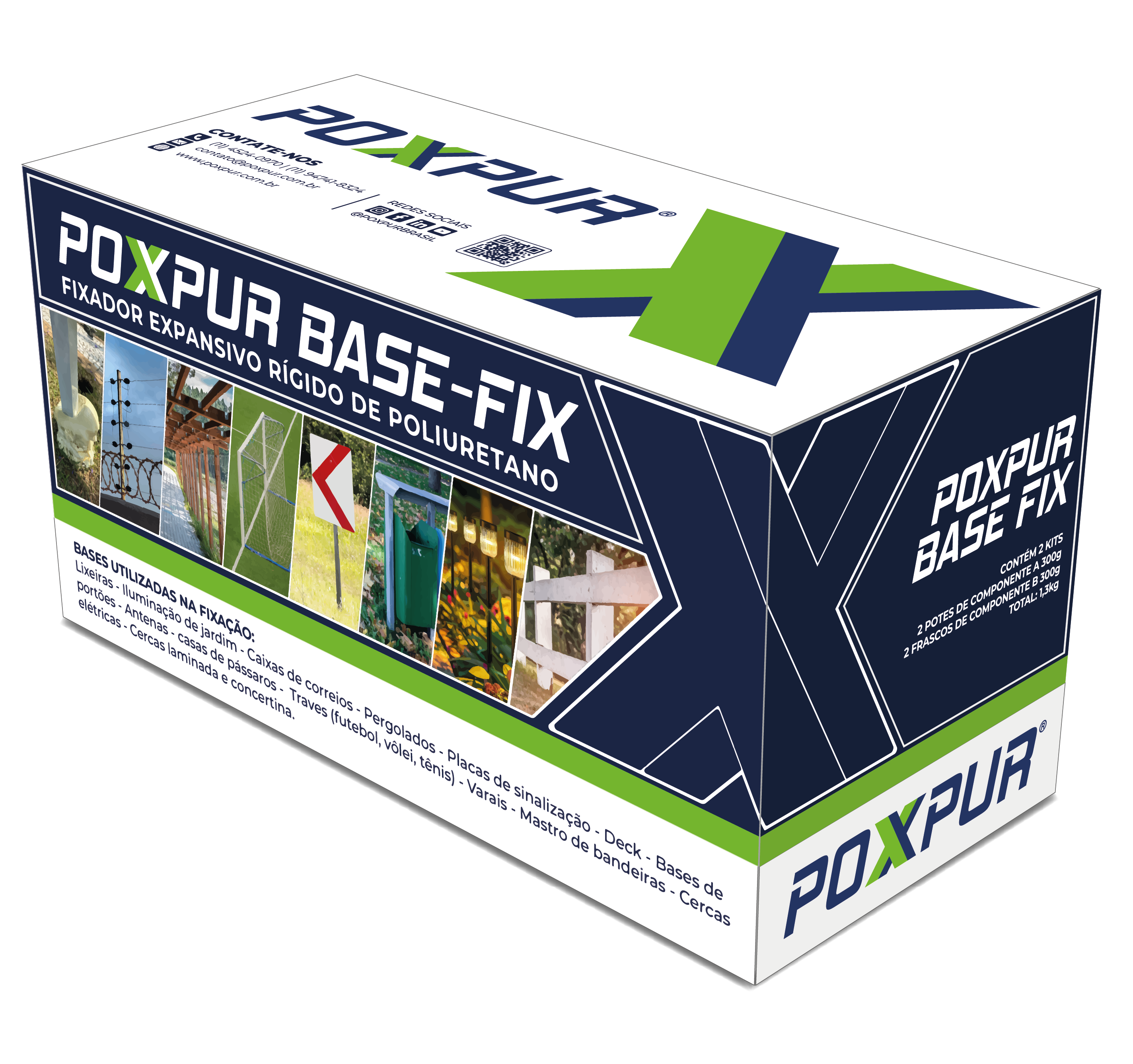 Espuma Expansiva PU Poxpur Estrutural Base Fix Bicomponente A+B Verde 1,320KG