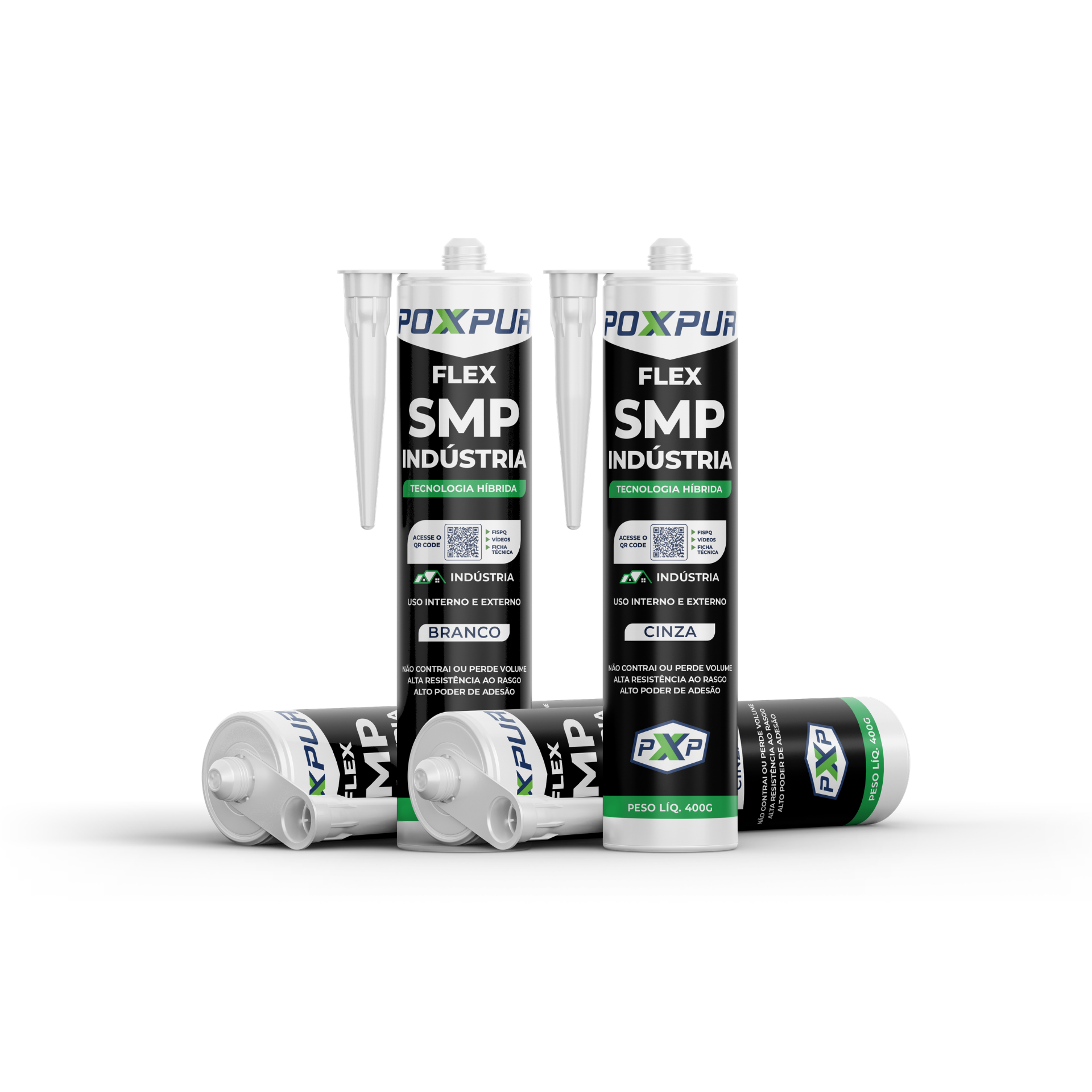 Adesivo Selante Poxpur Flex SMP Indústria Metais Concreto Vidros Madeira Plástico - 400g