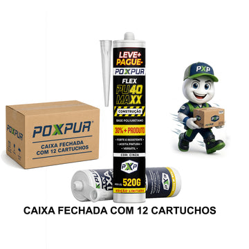 CAIXA FECHADA 12 unidades Adesivo Selante PU40 Poxpur Maxx Construção 520g PROMOCIONAL