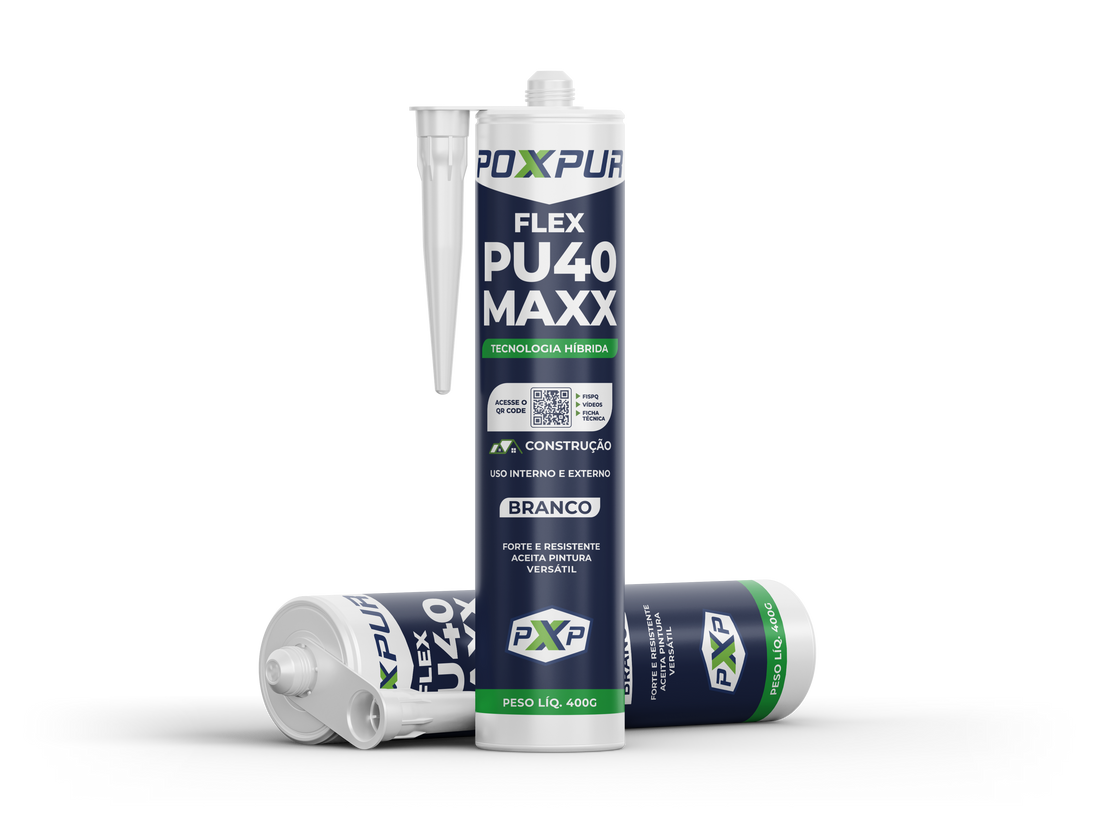 Adesivo Selante PU40 Poxpur Maxx Construção Esquadrias Janelas Cubas Pias - 400g