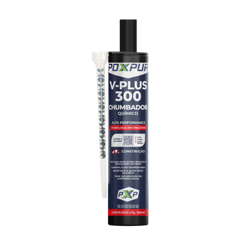Adesivo Estrutural Chumbador Químico Poxpur V-PLUS 300 Construção Barra Roscada Vergalhões 400g/300ml