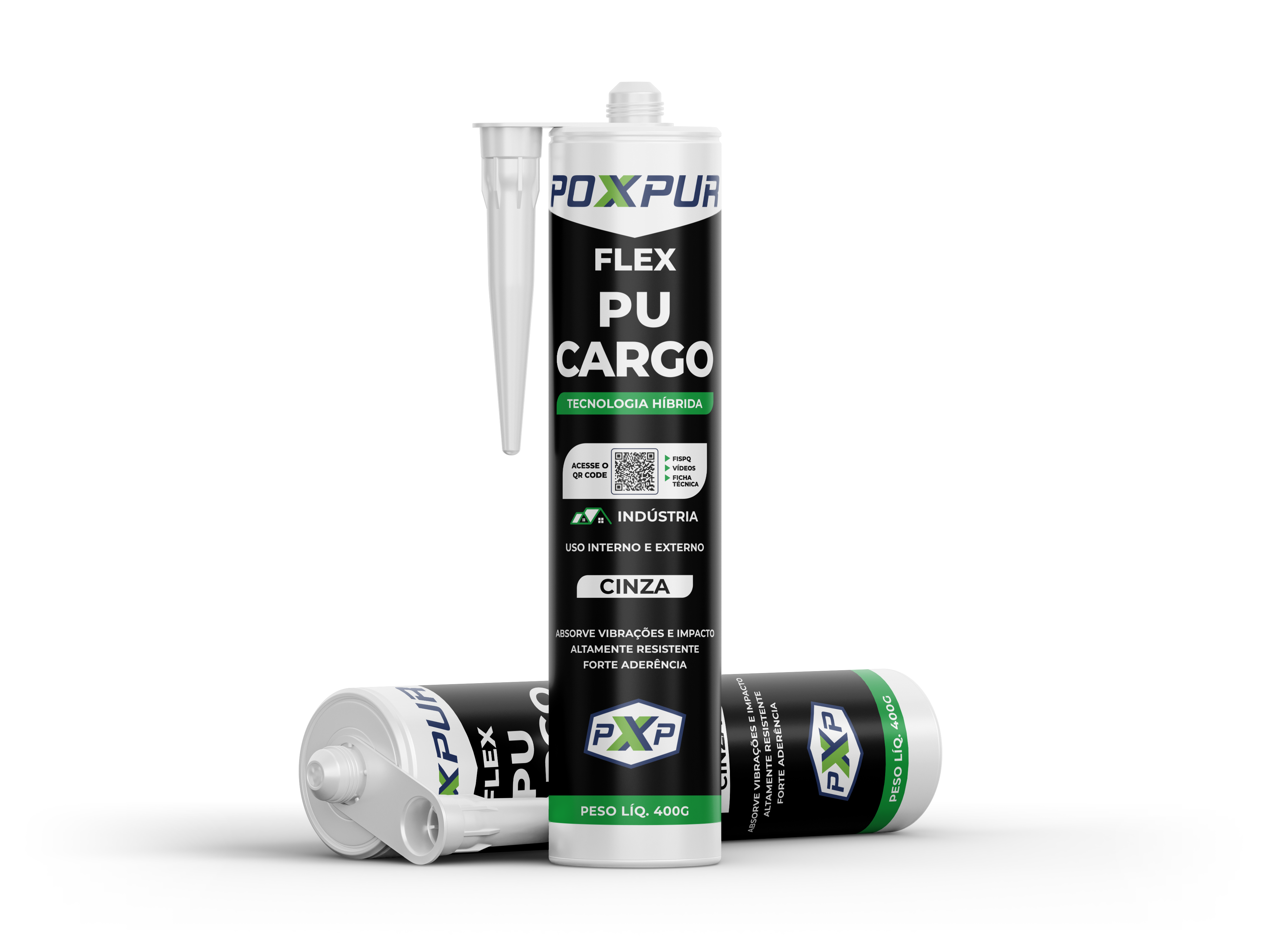 Adesivo Selante PU Poxpur Cargo Industrial Funilaria Metal Plástico - 400g