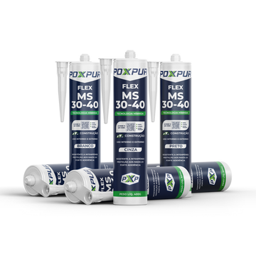 Adesivo Selante PU Poxpur MS 30-40 para Vidros e Fachadas 400g
