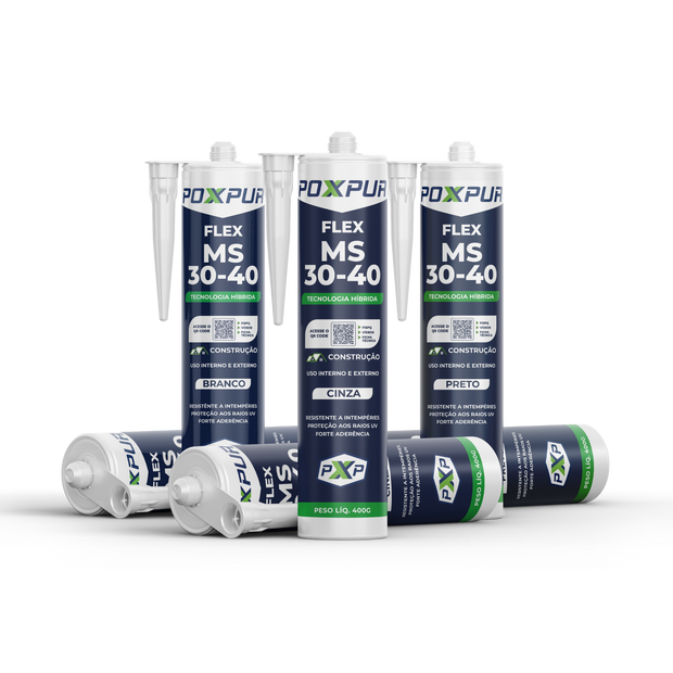 Adesivo Selante PU Poxpur MS 30-40 para Vidros e Fachadas 400g