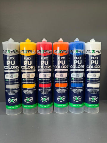Adesivo Selante PU Poxpur Flex ACM Colors  Vermelho Azul Verde Amarelo Branco - 400g
