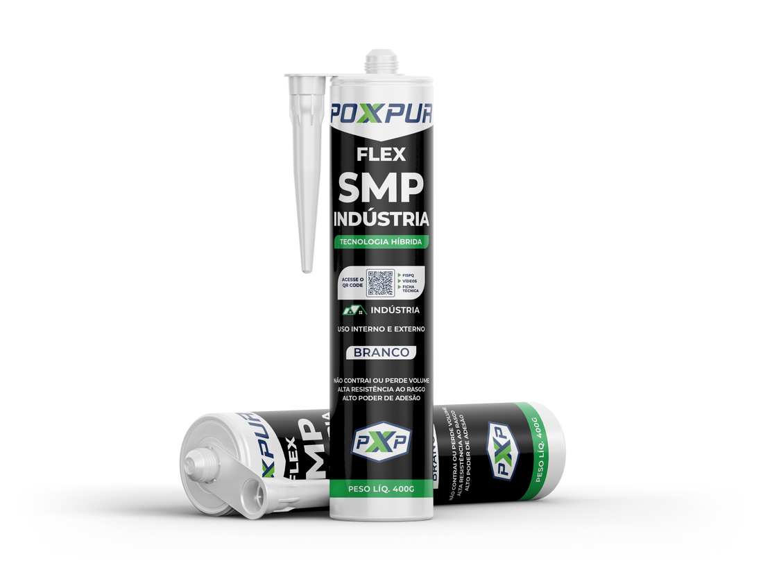 Adesivo Selante Poxpur Flex SMP Indústria Metais Concreto Vidros Madeira Plástico - 400g