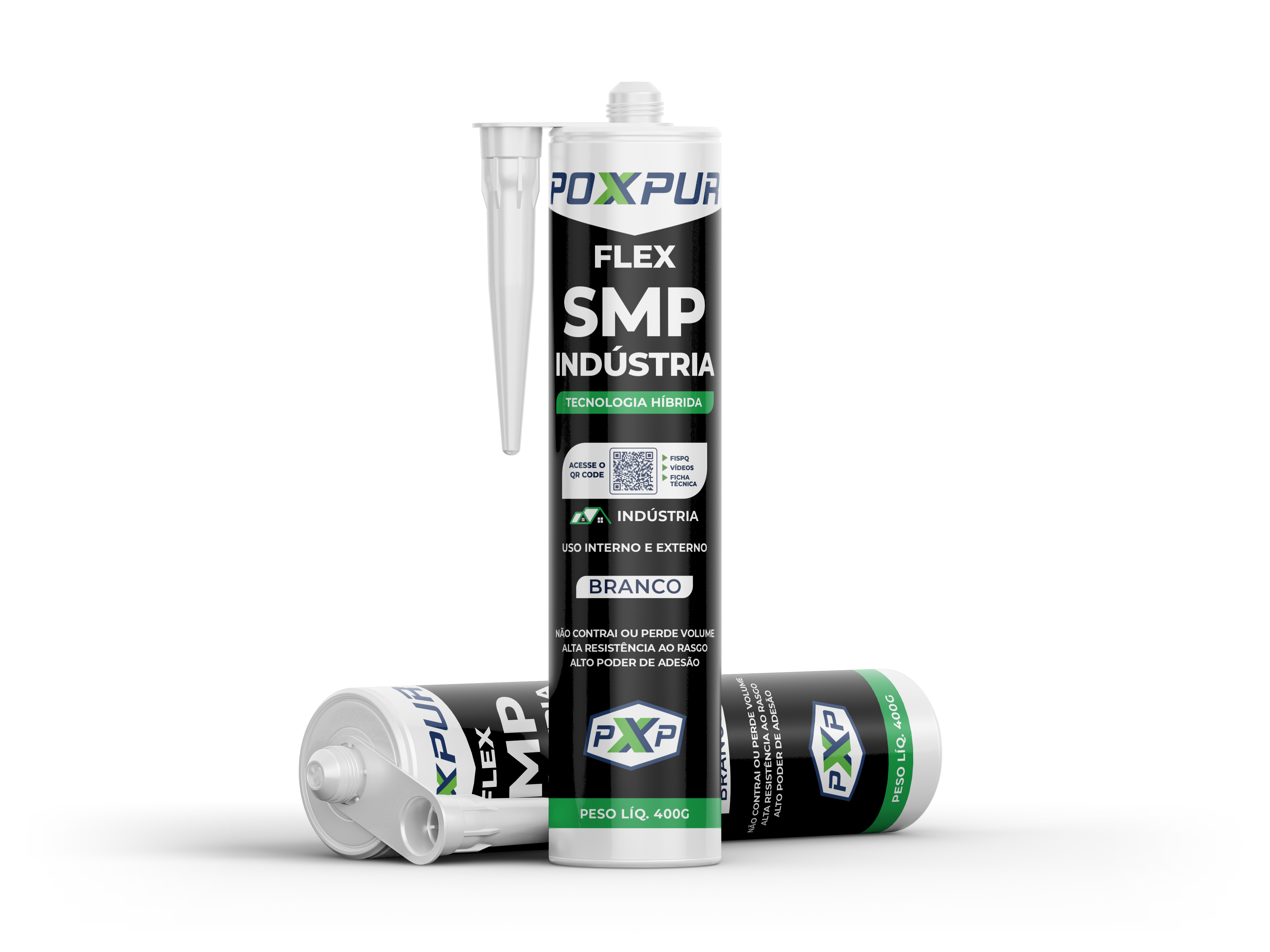 Adesivo Selante Poxpur Flex SMP Indústria Metais Concreto Vidros Madeira Plástico - 400g