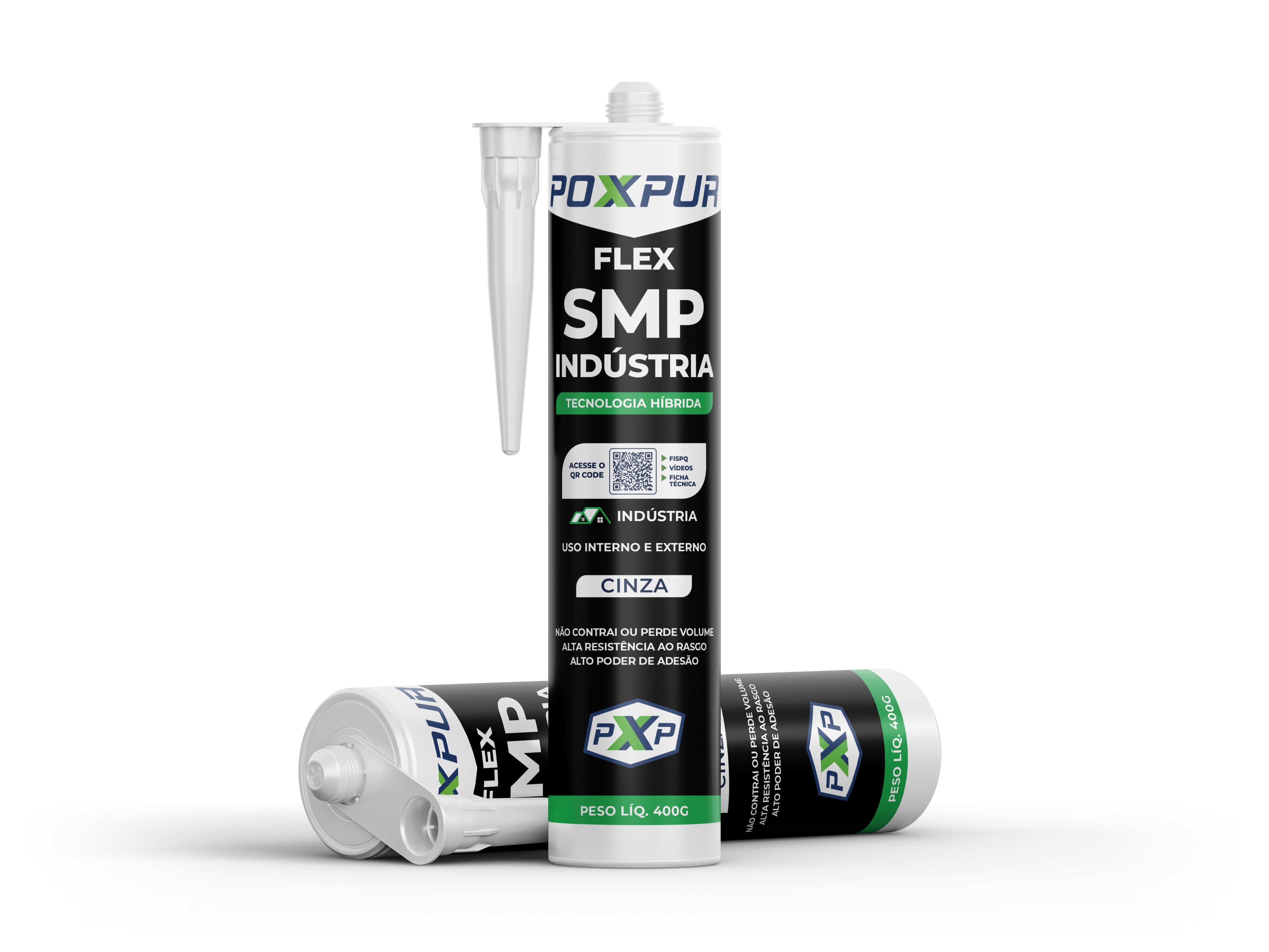 Adesivo Selante Poxpur Flex SMP Indústria Metais Concreto Vidros Madeira Plástico - 400g