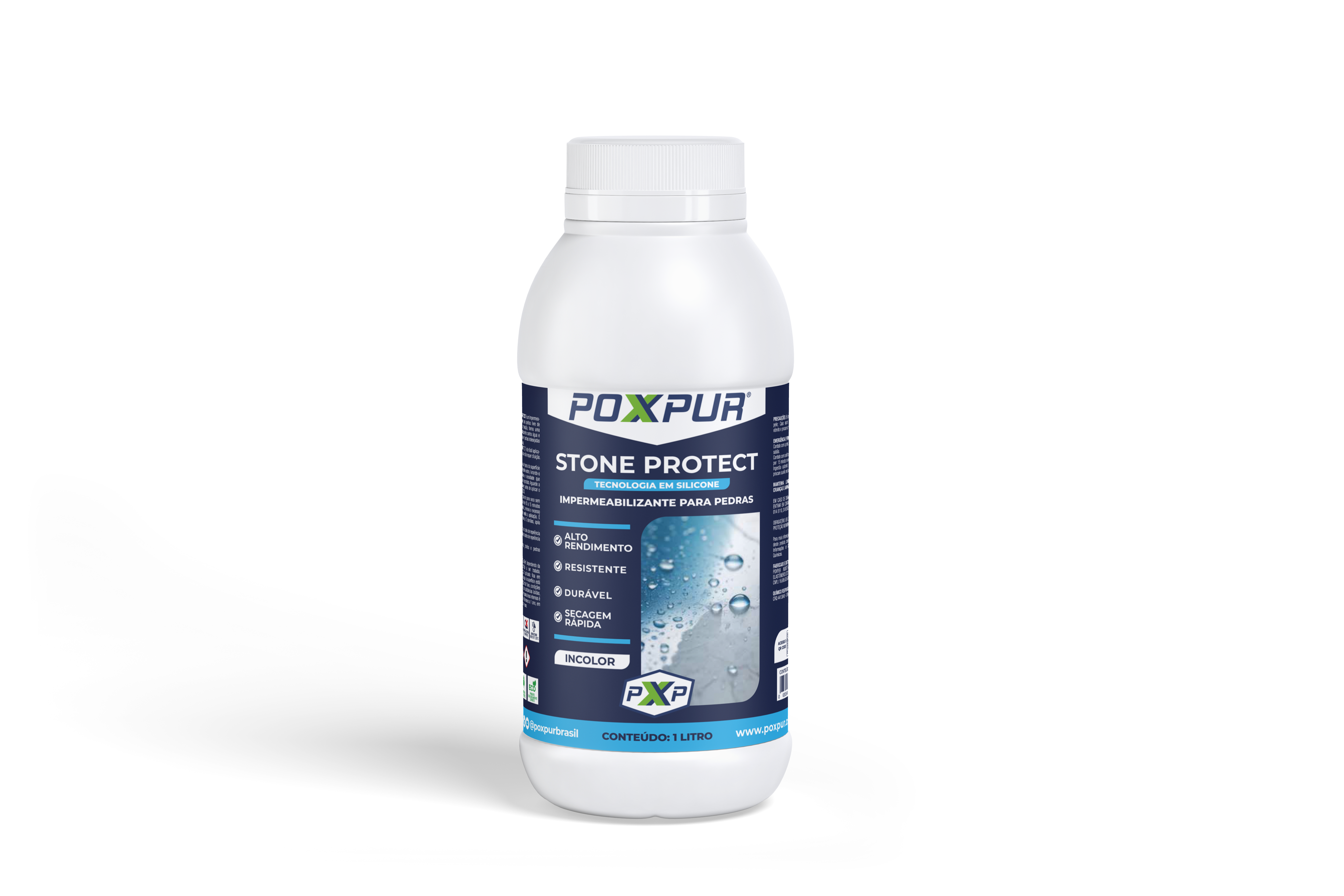 Resina Impermeabilizante Poxpur Stone Protect para Mármore, Granitos e Pedras Naturais 1L ( Caixa c/ 3und = 3LTS)
