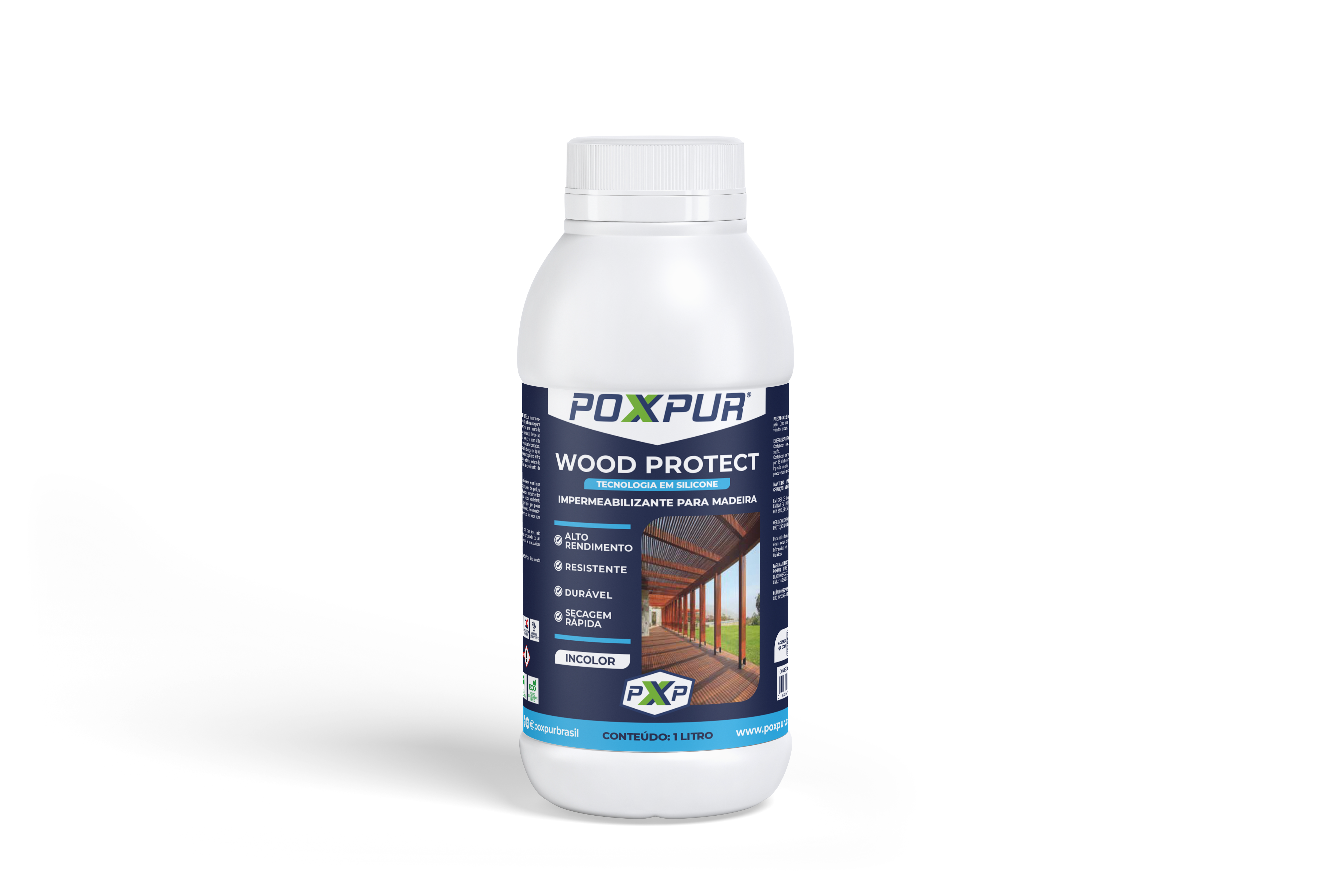 Impermeabilizante para Madeira Poxpur Wood Protect 1L (Caixa c/ 3un = 3LTS)