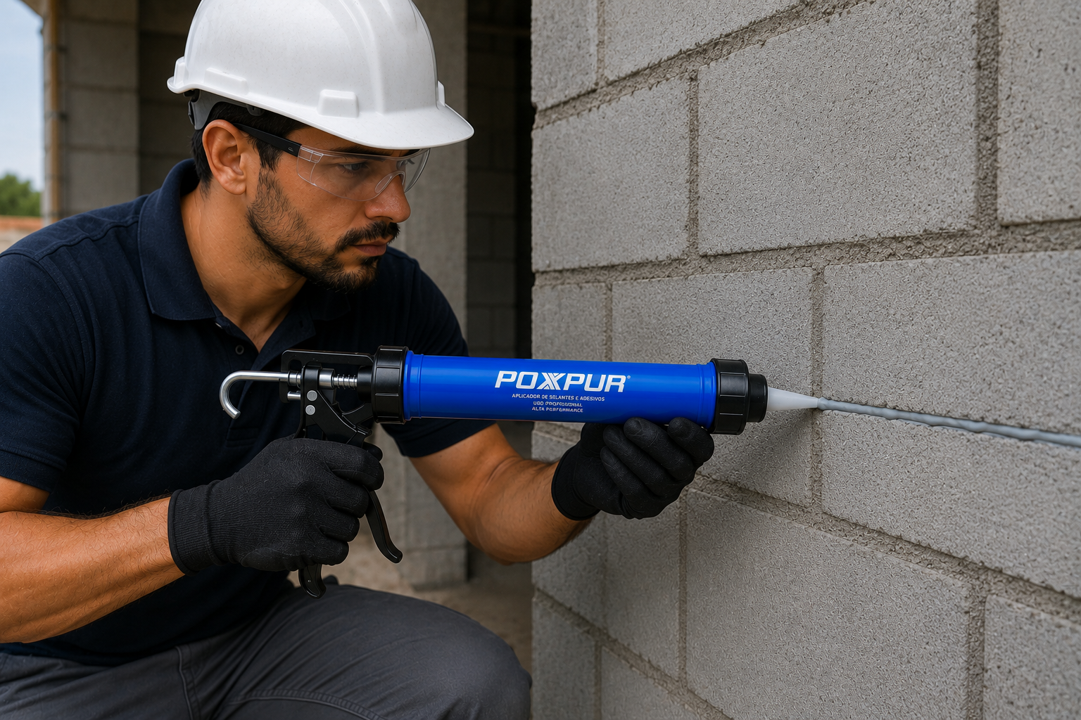 Pistola Aplicadora de Cartucho e Sachê - 600g, 800g, 870g Azul