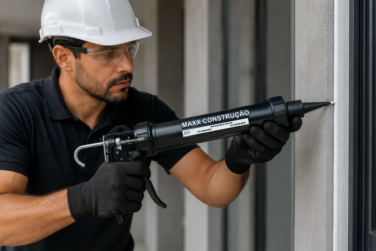 Pistola Aplicadora de Cartucho e Sachê - 400g, 600g, 800g, 870g Preta