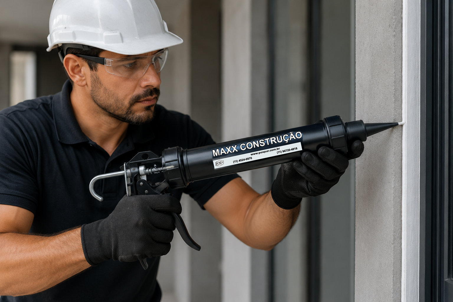 Pistola Aplicadora de Cartucho e Sachê - 400g, 600g, 800g, 870g Preta