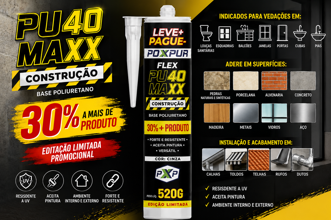 Adesivo Selante PU40 Poxpur Maxx Construção 520g PROMOCIONAL