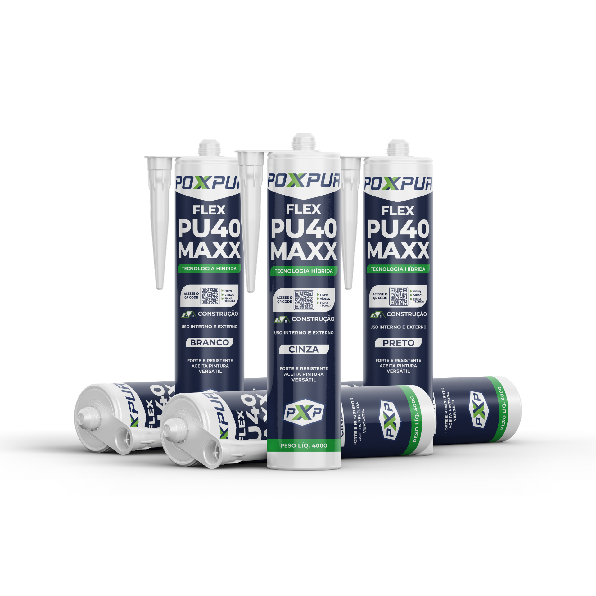 Adesivo Selante PU40 Poxpur Maxx Construção Esquadrias Janelas Cubas Pias - 400g