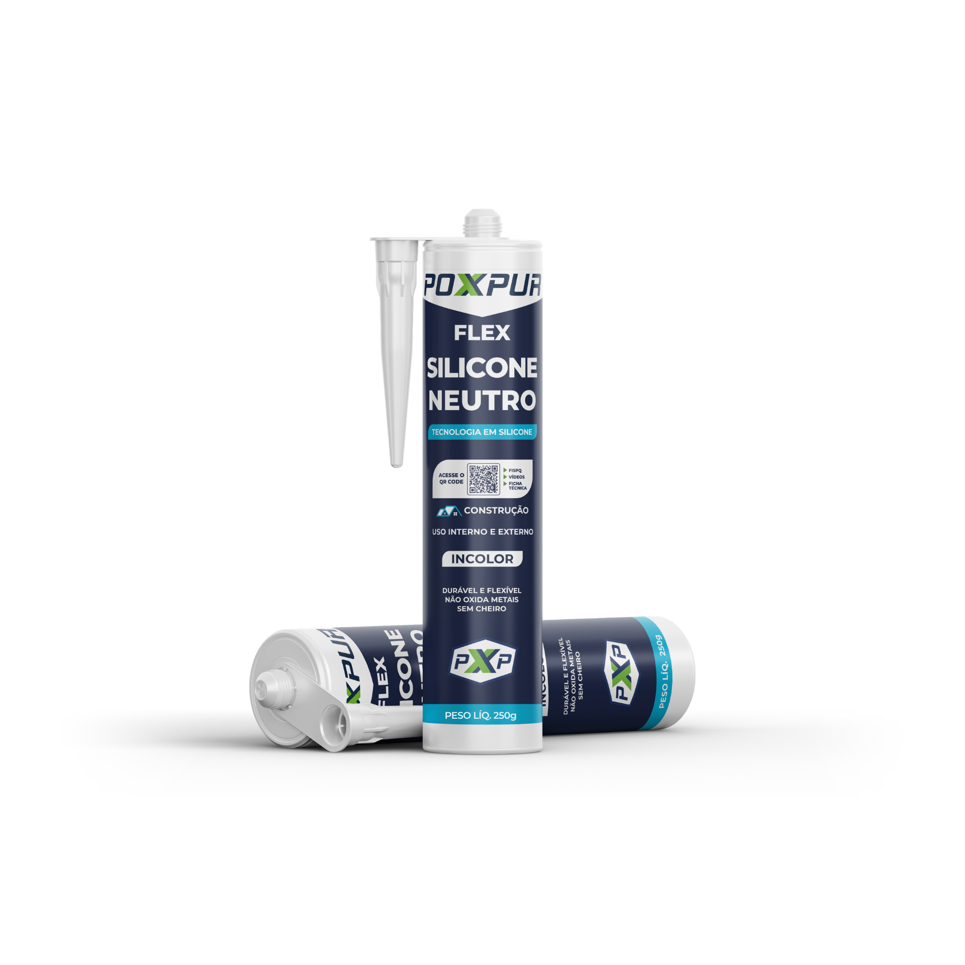 Adesivo Selante Poxpur Silicone Neutro Uso Geral Pedras Mármores Metais Vidros PVC